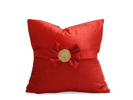 Bow Red Pillow Hot on Sale