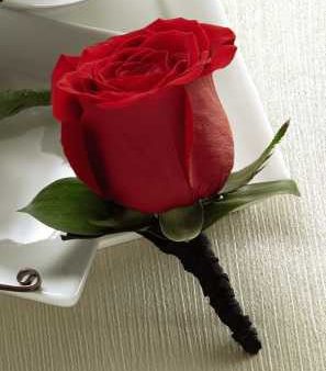 Red Rose Boutonniere Fashion