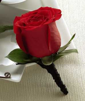 Red Rose Boutonniere Fashion