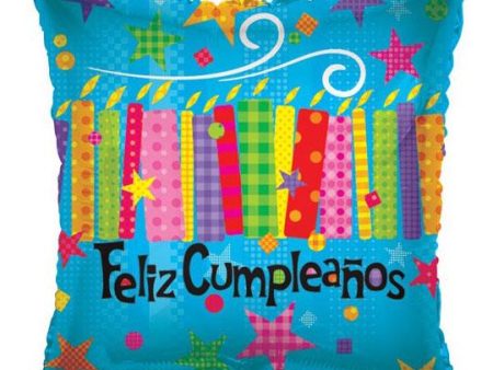 # 34 Feliz Cumpleanos Candles and Textures Balloon Cheap