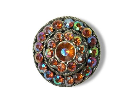 Glam Fabric Grand Amber Bling Button Cheap