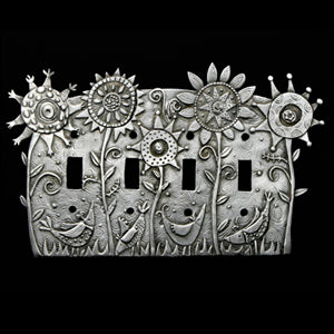 Leandra Drumm  Flower Power  Quad Switch Plate Online Sale