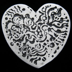 Flat Abstract Heart Pin Sale