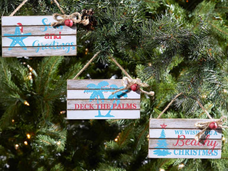 Beachy Plank Sign Ornament For Cheap