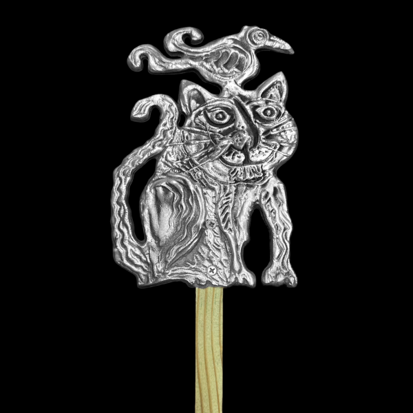 Cat and Bird Garden Stake For Sale