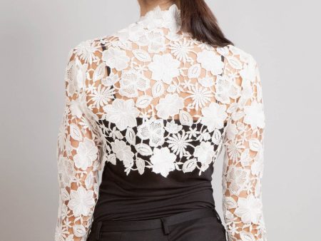 Krista Italian Guipure lace bolero shrug in off white Online