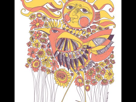 Sun & Bird with color Print Supply