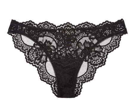 Rosa Scalloped French lace Panties briefs in Black For Discount