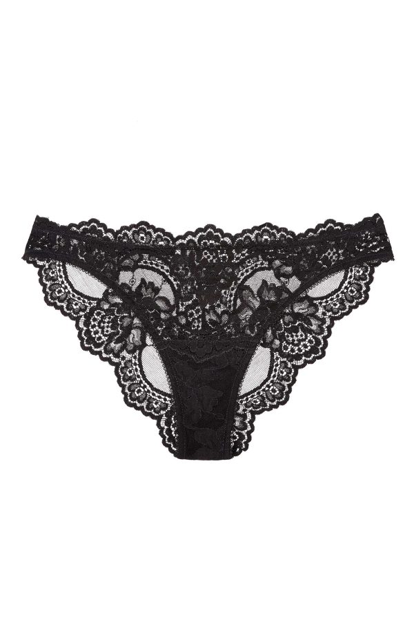 Rosa Scalloped French lace Panties briefs in Black For Discount