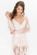 Jenny Boho long French lace robe in Ivory Fashion