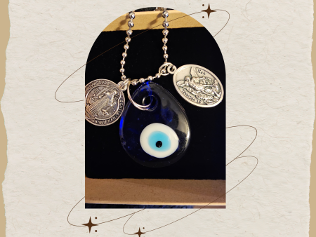 Hoodoo Arch Angel Micheal & Saint Benidict Roasary Evil Eye Neckalace Online Hot Sale