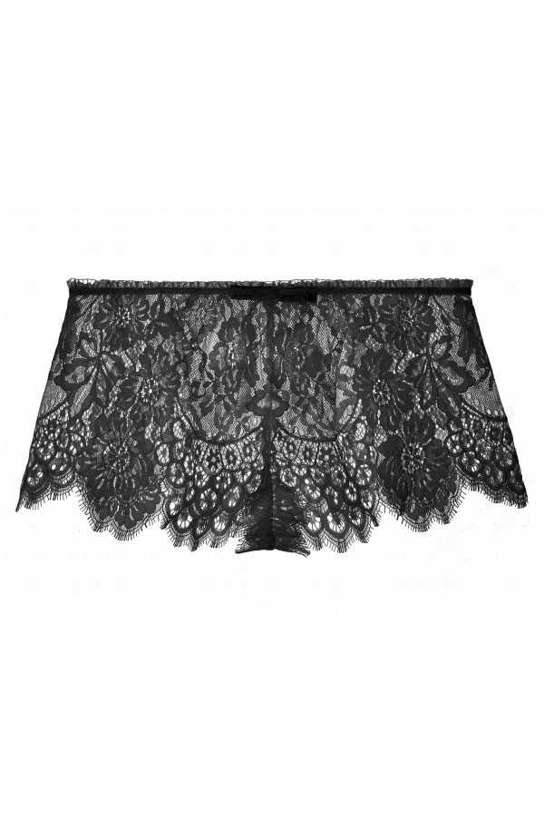 Swan Queen Scalloped lace shorties shorts in Black Discount