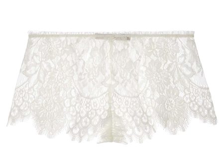 Swan Queen Scalloped lace shorties shorts in Ivory For Discount