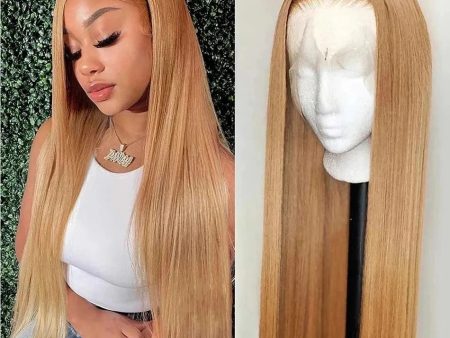 #27 Honey Blonde Lace Front Wigs 13x4 HD Lace Front Human Hair Wigs For Women Pre pucked Bone Straight Human Hair Lace Front Wig Online