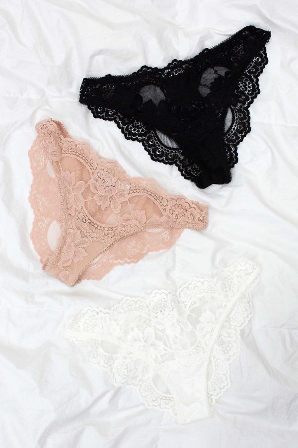 Rosa Scalloped French lace Panties briefs in Black For Discount