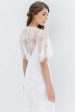 Anita Midi lace robe with flutter kimono sleeves in Ivory Online now