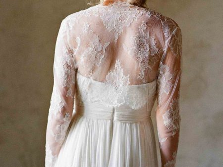 Roseline bridal French lace sheer tulle bolero cover up shrug For Cheap