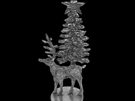 Reindeer with Christmas Tree on Base Cheap