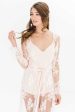 Jenny Boho long French lace robe in Ivory Fashion