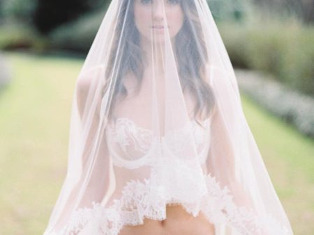 Marie Silk Tulle & French Lace Veil Online