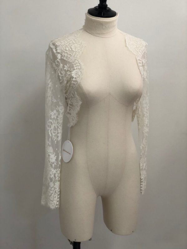 Catherine bridal French lace sheer tulle bolero cover up shrug Hot on Sale