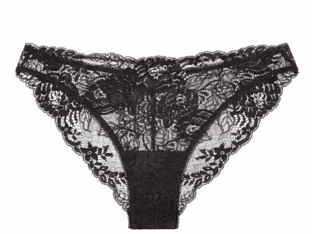 Begonia French lace bikini panties briefs in Black Supply