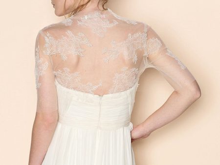 Eliza bridal french lace and tulle bridal bolero shrug cover up Online