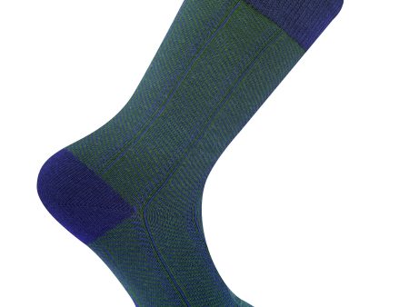 Herringbone Green Organic Cotton Socks For Cheap