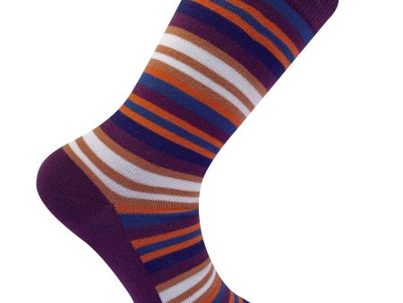 Stripe Terracotta Organic Cotton Socks Hot on Sale