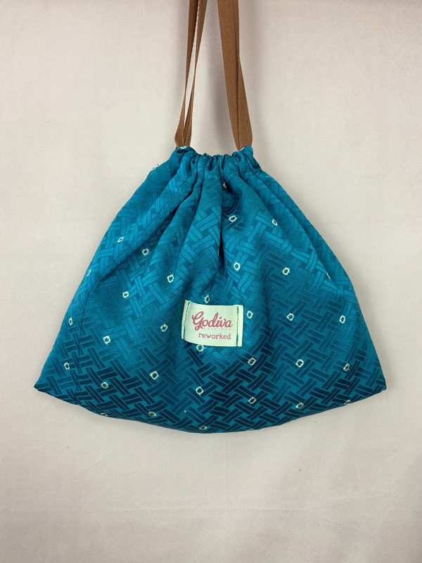 Kimono Drawstring Bag - Teal Weave For Discount