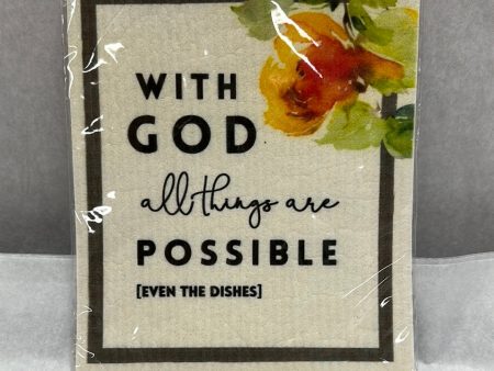 WITH GOD ALL THINGS DISH CLOTH-5027 Sale