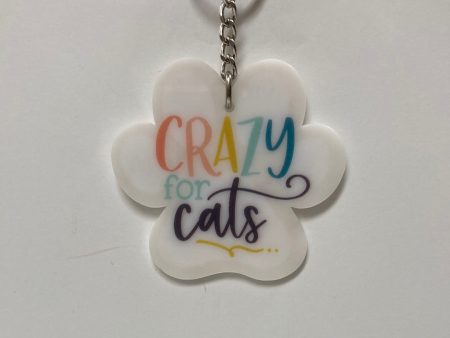 CRAZY FOR CATS KEY CHAIN-8055 For Cheap